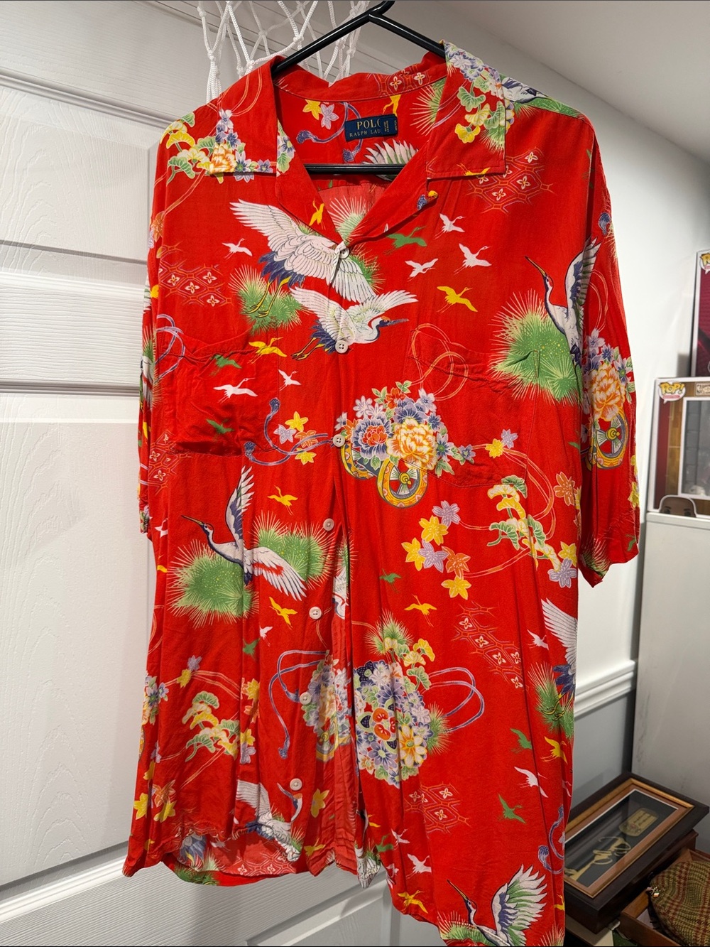 Polo by Ralph Lauren Bright Red Crane & Floral Button-Front Shirt
